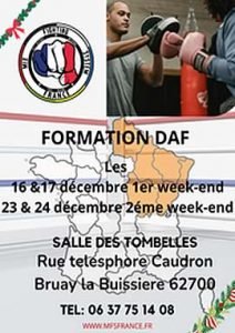 Formation DAF kick boxing full contact k1 boxe libre diplôme d animateur fédéral sports de combat